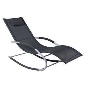 Outsunny Ultimate Relaxation: Black Zero Gravity Rocker with Detachable Pillow