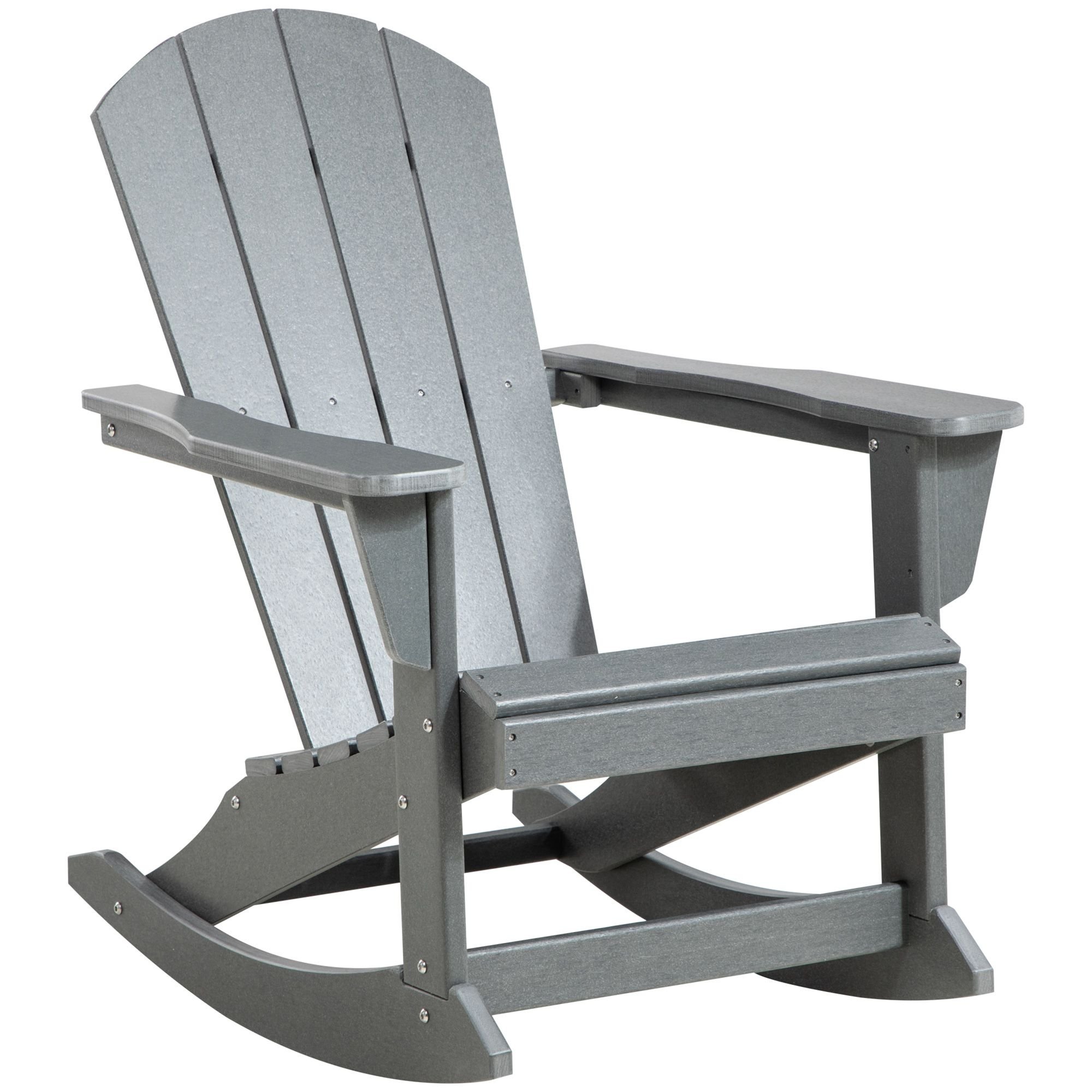 Weatherly Rocking Chair Outsunny Adirondack Rocking Chair, All-Weather HDPE Porch Rocker ...