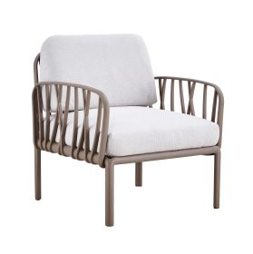 2 single sofa Patio indoor/ outdoor garden single sofa armchairs plastic with soft cushion Weather waterproof chair Sectional Balcony Garden Pool