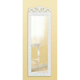 Elegant White Wood Wall Mirror for Home Decor