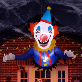 3.3 FT Halloween Inflatable Clown Broke Out From Window Outdoor Decorations, Scary Blow Up Decor With Built-in LED Lights For Holiday Party Yard (Option: As picture)