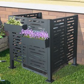 3.5 x3.5 FT Air Conditioner Fence for Outdoor Units, Metal Privacy Fence Cover, Perfect to Conceal Air Conditioning Units (W540133742) (Color: as Pic)